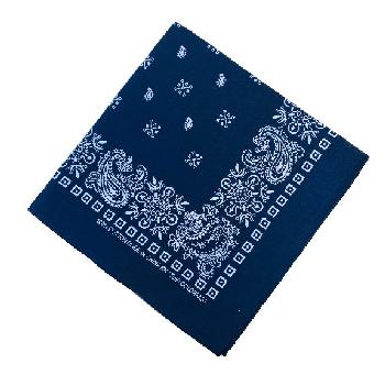 Bandana--Navy Blue Paisley Print